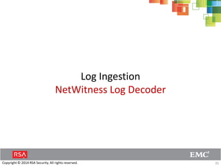 Example Netwitness Log RSA NetWitness Log Decoder | PDF