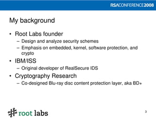 Designing and Attacking DRM (RSA 2008)