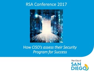 How CISO’s assess their Security
Program for Success
RSA Conference 2017
 