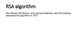 RSA algorithm | PPT