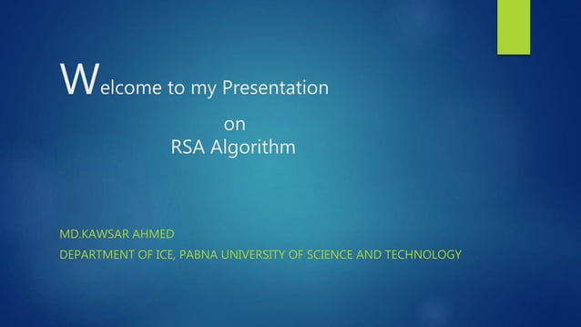 Rsa algorithm | PPT | Free Download