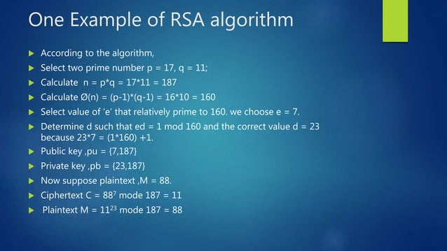 Rsa algorithm | PPT | Free Download