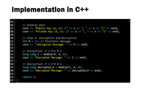Implementation in C++
 