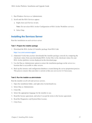 Rsa archer 6.9 platform installation and upgrade guide (3) | PDF