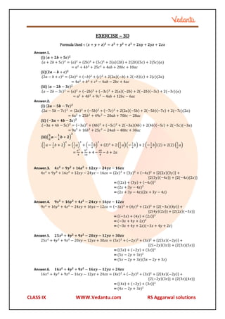 RS Aggarwal Class 9 Solutions Chapter-3.pdf | Homework and Study ...