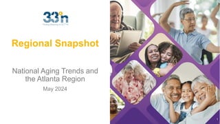 Regional Snapshot
National Aging Trends and
the Atlanta Region
May 2024
1
 