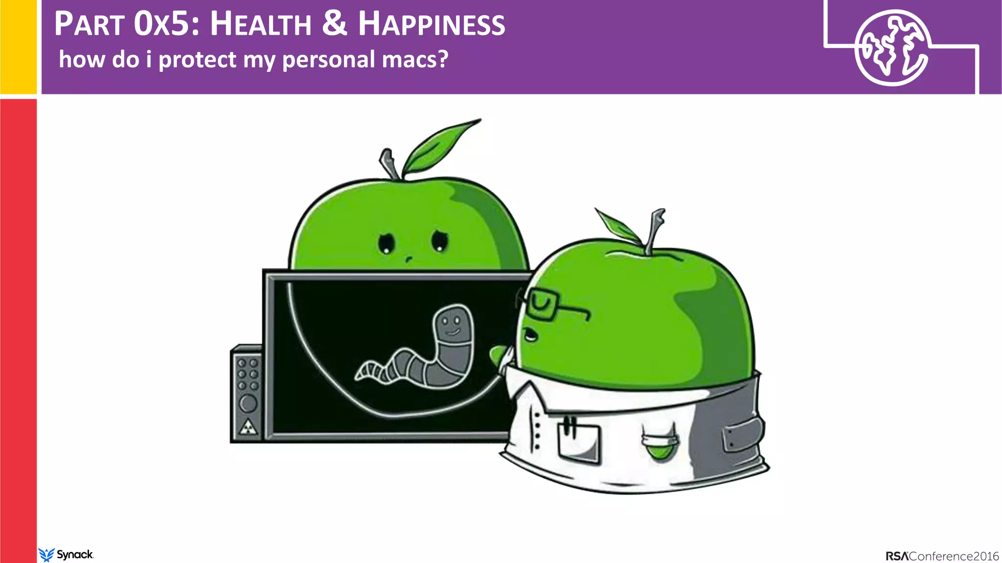 PART 0X5: HEALTH & HAPPINESS
how do i protect my personal macs?
 