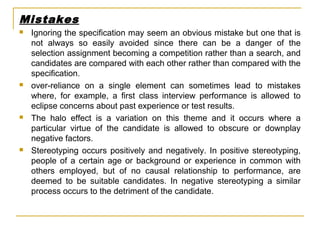 Specification Mistakes Example Recruitment & selection ch# 13 & 14 | PPT