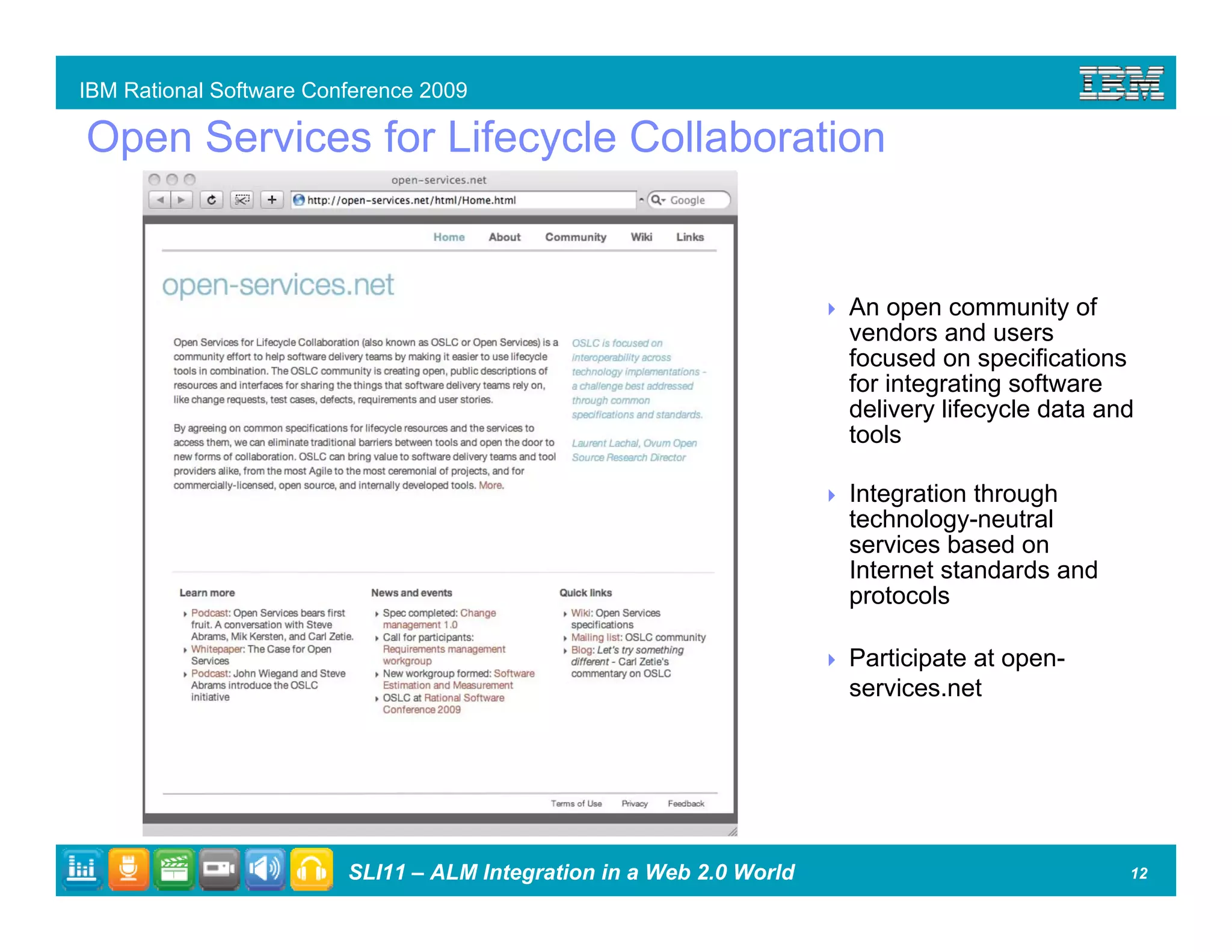 ALM Integration in a Web 2.0 World