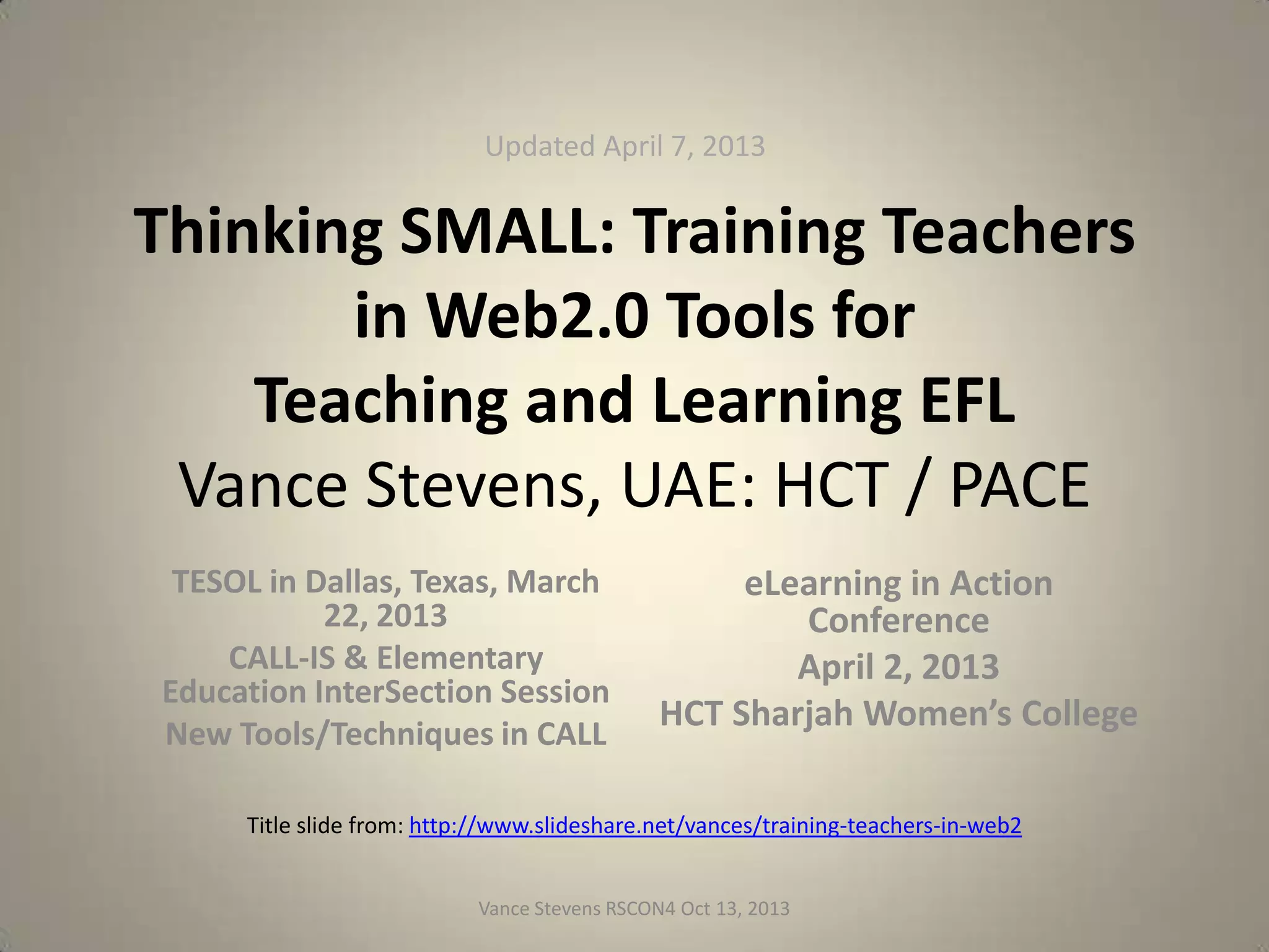 Alan November on Global Voice
“Can you imagine giving every kid a laptop and not changing the audience?
But changing the device? How do you reconcile that?”
http://edtechcrew.net/

http://www.youtube.com/watch?v=I0EG_iwLrVw
Vance Stevens RSCON4 Oct 13, 2013

41

 