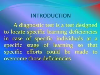 Diagnostic test | PPTX