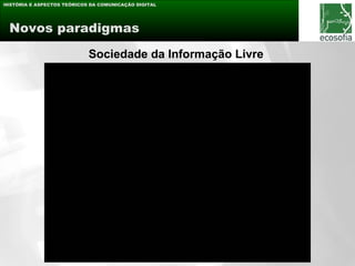 HISTÓRIA E ASPECTOS TEÓRICOS DA COMUNICAÇÃO DIGITAL




 Novos paradigmas

                            Sociedade da Informação Livre
 