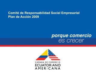 Comité de Responsabilidad Social Empresarial
Plan de Acción 2009
 