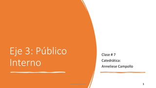Eje 3: Público
Interno
Clase # 7
Catedrática:
Anneliese Campollo
1
Anneliese Campollo
 