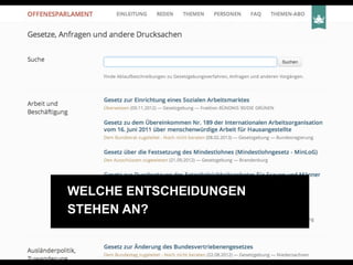 WELCHE ENTSCHEIDUNGEN
STEHEN AN?
 
