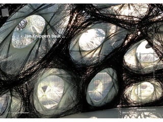 Pavillon,UniStuttgart,JanKnippersundAchimMenges:Foto:SabrinaGieron
Der Ingenieur. Ein Träumer? RSE15 . Sabrina Gieron . 22. Februar 2015
Jan Knippers baut ...
Ingenieur. Beispiele.
 