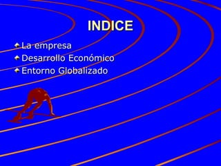 INDICE La empresa Desarrollo Económico Entorno Globalizado 