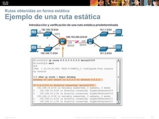Presentation_ID 65© 2008 Cisco Systems, Inc. Todos los derechos reservados. Información confidencial de Cisco
Rutas obtenidas en forma estática
Ejemplo de una ruta estática
 