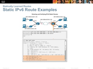 Presentation_ID 52© 2008 Cisco Systems, Inc. All rights reserved. Cisco Confidential
Statically Learned Routes
Static IPv6 Route Examples
 