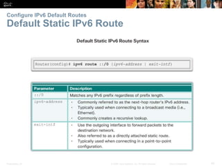 Presentation_ID 42© 2008 Cisco Systems, Inc. All rights reserved. Cisco Confidential
Configure IPv6 Default Routes
Default...