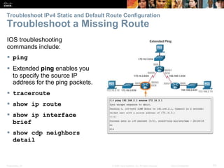 Presentation_ID 53© 2008 Cisco Systems, Inc. All rights reserved. Cisco Confidential
Troubleshoot IPv4 Static and Default ...