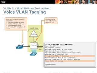 Presentation_ID 32© 2008 Cisco Systems, Inc. All rights reserved. Cisco Confidential
VLANs in a Multi-Switched Environment
Voice VLAN Tagging
 