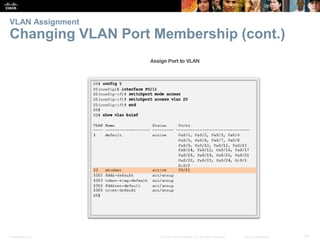 Presentation_ID 42© 2008 Cisco Systems, Inc. All rights reserved. Cisco Confidential
VLAN Assignment
Changing VLAN Port Membership (cont.)
 