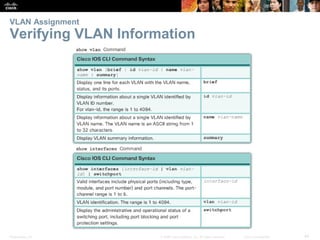 Presentation_ID 44© 2008 Cisco Systems, Inc. All rights reserved. Cisco Confidential
VLAN Assignment
Verifying VLAN Information
 