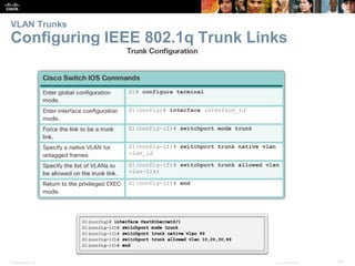 Presentation_ID 46© 2008 Cisco Systems, Inc. All rights reserved. Cisco Confidential
VLAN Trunks
Configuring IEEE 802.1q Trunk Links
 