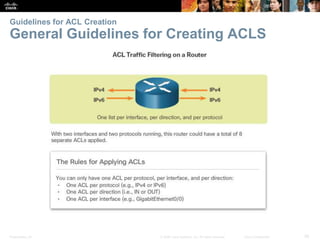 Presentation_ID 26© 2008 Cisco Systems, Inc. All rights reserved. Cisco Confidential
Guidelines for ACL Creation
General Guidelines for Creating ACLS
 