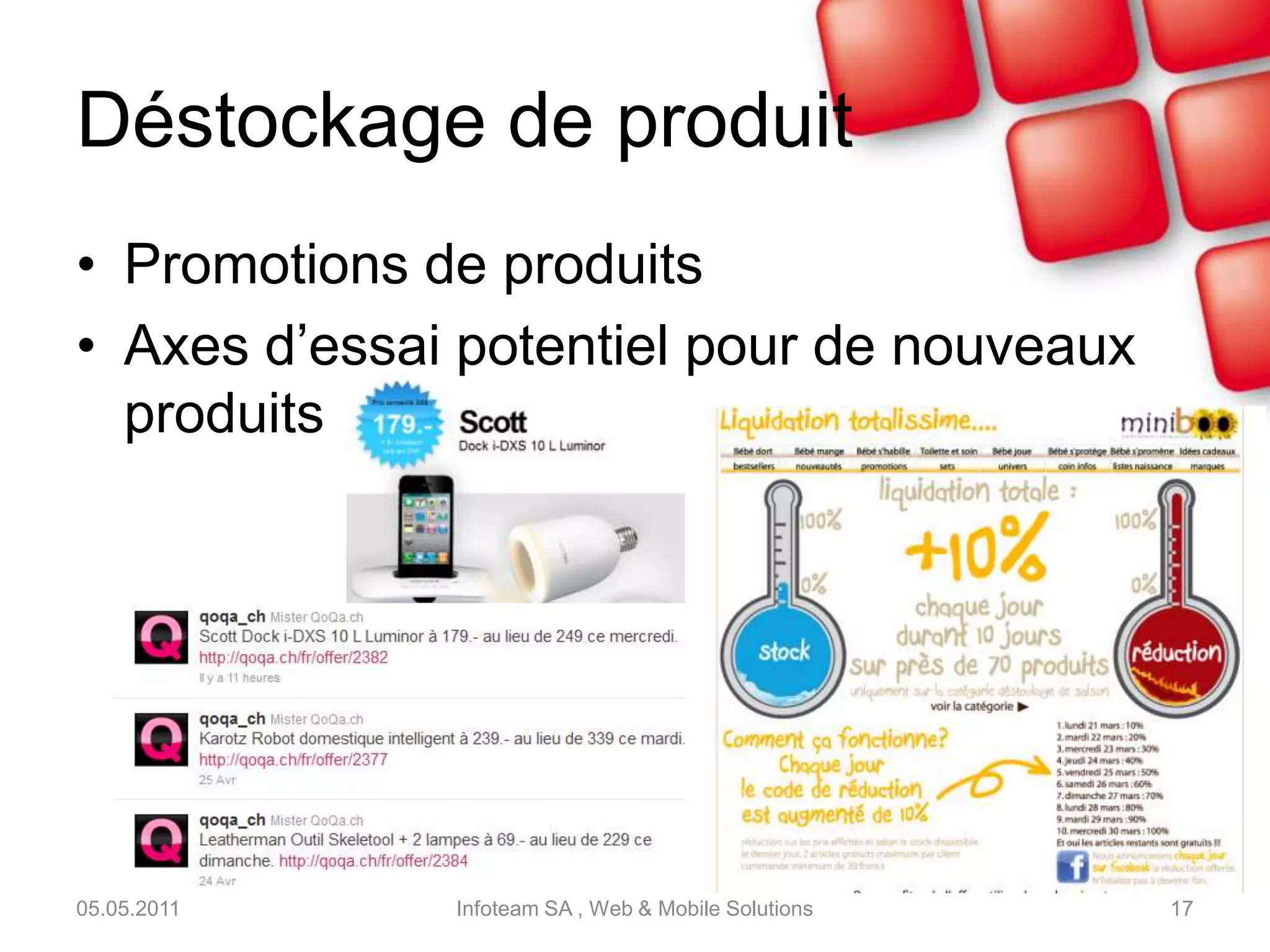 RecrutementRecherche d’emploi / Diffusion de poste05.05.2011Infoteam SA , Web & Mobile Solutions16