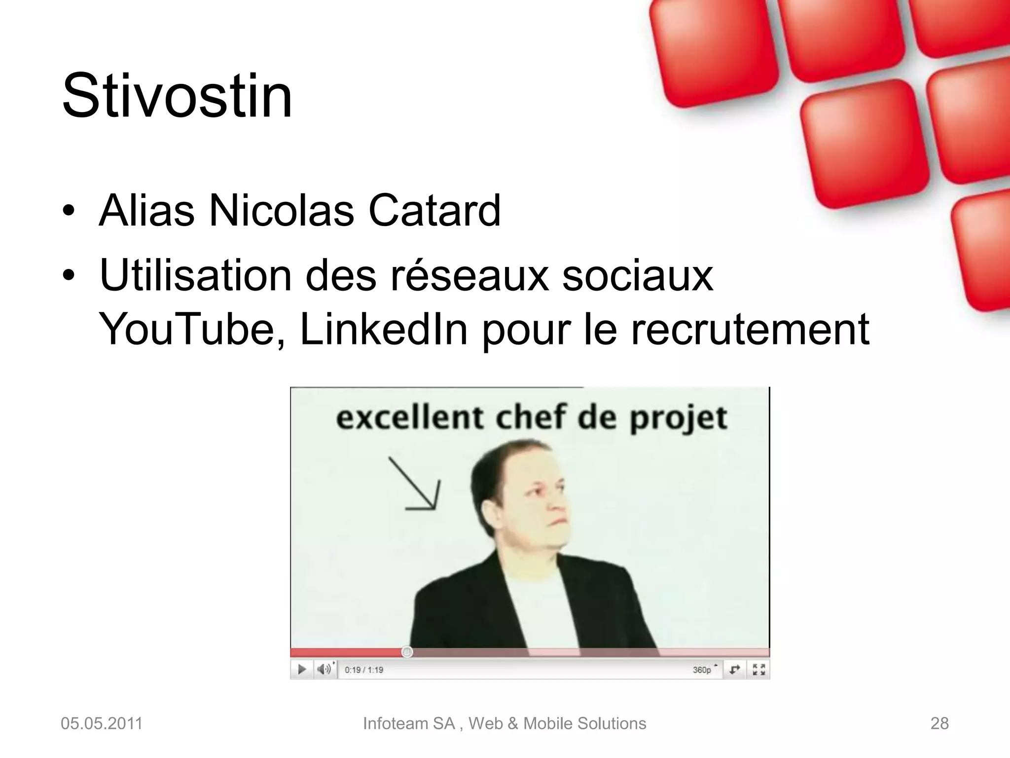 Marks & SpencersPolitique tarifaire bizarreMouvement organisé sur le netCampagne permettant de rebondirSolution avis consommateurfacebook277 000 fans !!twitter22352 abonnés05.05.2011Infoteam SA , Web & Mobile Solutions26