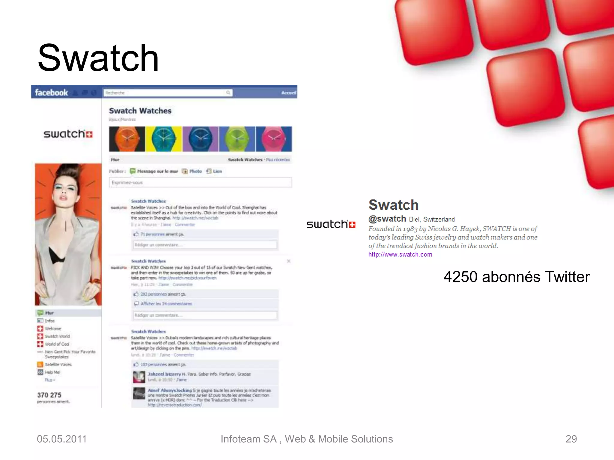 Michel Edouard LeclercPremier industriel à réaliser un blog    participatif05.05.2011Infoteam SA , Web & Mobile Solutions27