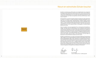 RSE_Brosch_prod_Neuauflage:GYM_Mantel_V1   14.08.2012   9:39 Uhr   Seite 4




                                                                             Warum wir wohnortnahe Schulen brauchen

                                                                                Der BLLV ist der Überzeugung: Wohnortnähe ist ein Qualitätsmerkmal eines erfolgreichen
                                                                                Schulsystems. Wohnortnahe Schulen stellen für Kinder, Eltern, Familien und für die Kommu-
                                                                                nen ein Stück Lebensqualität dar. Ist es nicht trostlos, wenn morgens die Jugend eines Ortes
                                                                                in Bussen zehn, fünfzehn Kilometer und noch weiter transportiert werden muss? Ist es nicht
                                                                                eine Verschwendung, wenn Kinder und Jugendliche im Jahr mehr als 300 Stunden in Schul-
                                                                                bussen vergeuden?

                                                                                Das Schulsterben ist weniger demografisch bedingt als hausgemacht. Andere Flächenstaa-
                                                                                ten machen es uns längst vor: Es gibt als Alternativen wohnortnahe Schulangebote, die at-
                                                                                traktiv sind und mit Erfolg arbeiten. Schleswig-Holstein, Thüringen, Sachsen und Nord-
                                                                                rhein-Westfalen zum Beispiel machen positive Erfahrungen mit einem zweigliedrigen Schul-
                                                                                system, in unserem Nachbarland Baden-Württemberg können Gemeinden sich für die Ge-
                                                                                meinschaftsschule entscheiden. Hohe Akzeptanz bei Eltern, Kinder ohne Übertrittsstress,
                                                                                zufriedene Kommunen und ein effizienter Einsatz von Steuergeldern im Interesse besserer
                                                                                Bildung sind die Folge.

                                                                                Noch ist es möglich, einen neuen pragmatischen Kurs in der bayerischen Schulpolitik einzu-
                                                                                schlagen. Wir haben zahlreiche Rückmeldungen, dass die Hauptschule durch Namens-
                                                                                wechsel und Schulverbünde in den Augen der Eltern nicht aufgewertet wird. Manchmal hat
                                                                                man den Eindruck, diese Reformen sind aus der Zeit gefallen und versuchen ein Strukturmo-
                                                                                dell gegen alle Erfahrungen durchzusetzen. Extreme demografische Entwicklungen führen
                                                                                bereits heute in einigen Kreisen zu langen Fahrtwegen zu den Bildungsangeboten. Die Über-
                                                                                trittsquote steigt weiter und die Schulschließungen gehen trotz der Schulverbünde unge-
                                                                                bremst weiter. Zugleich steigt der Stress in den Grundschulen, die immer stärker zur
                                                                                Rennstrecke für die weiterführenden Schularten pervertiert werden.

                                                                                Der BLLV hat deshalb bereits vor vier Jahren sein Konzept der Regionalen Schulentwicklung
                                                                                (RSE) vorgelegt, nach dem regional passgenaue Lösungen durch die Integration bisher streng
                                                                                getrennter Bildungsgänge möglich werden. Verheerend ist die Weigerung des Kultusminis-
                                                                                teriums, Modellversuche für attraktive wohnortnahe Schulen zuzulassen, für Schulen, in denen
                                                                                jenseits der starren Trennung der Schularten, jenseits von Auslese und Einsortierung länger
                                                                                gemeinsam gelernt werden kann. Denn nur praktische Beispiele könnten Lösungsmöglich-
                                                                                keiten eröffnen. Während Schulversuche zu vielfältigen Themen genehmigt werden, verwei-
                                                                                gert das Kultusministerium gegen den Willen der örtlichen Eltern, Lehrer und Kommunal-
                                                                                politiker solche zukunftsfähigen Lösungen mit wenig überzeugenden Schlagworten. Wir brau-
                                                                                chen aber Pragmatismus und Bürgernähe statt Ideologie und Zentralismus.




                                                                                Klaus Wenzel                      Dr. Fritz Schäffer
                                                                                Präsident des BLLV                Leiter der Abteilung Schul- und Bildungspolitik


  4                                                                                                                                                                            5
 