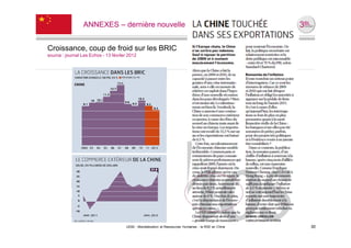 ANNEXES – dernière nouvelle


Croissance, coup de froid sur les BRIC
source : journal Les Echos - 13 févrIer 2012




                                      UE82 - Mondialisation et Ressources Humaines - la RSE en Chine   30
 