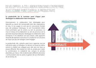 57
La productivité est le troisième point d’appui pour
développer la collaboration dans l’entreprise
Historiquement, la co...