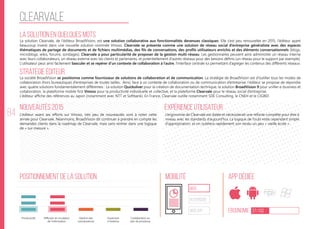 84
Clearvale
La solution en quelques mots
Stratégie éditeur
Nouveautés 2015
Positionnement de la solution Mobilité App Déd...