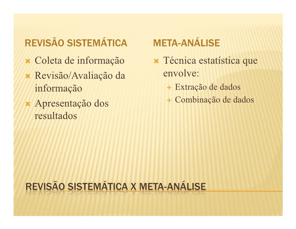 Revisões Sistemáticas e Metaanálise FOPUNICAMP 2009 Revisões Sistemáticas e Metaanálise FOPUNICAMP 2009