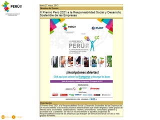 X Premio Perú 2021 a la Responsabilidad Social y Desarrollo Sostenible de las Empresas 