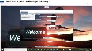 Interface « Espace Utilisateur(Paramétres) »:
 