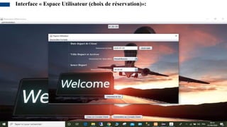 Interface « Espace Utilisateur (choix de réservation)»:
 