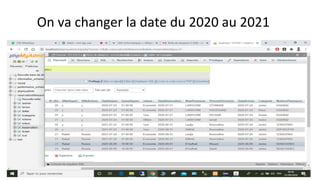 On va changer la date du 2020 au 2021
 