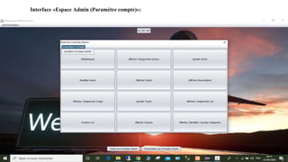 Interface «Espace Admin (Paramètre compte)»:
 