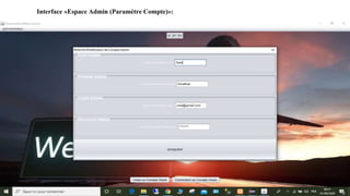 Interface «Espace Admin (Paramètre Compte)»:
 