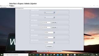 Interface «Espace Admin (Ajouter
Vol)»:
 