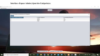 Interface «Espace Admin (Ajout des Catégories)»:
 