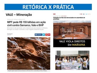 RETÓRICA X PRÁTICA
VALE – Mineração
 