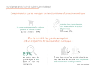 16
Compréhension par les managers de la notion de transformation numérique
au moins dans les
grandes lignes et 49%
disent ...