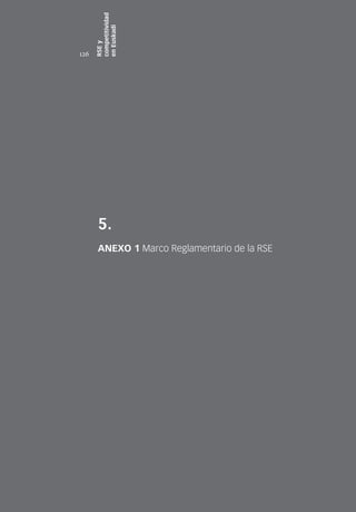 competitividad
      en Euskadi
      RSE y
126




       5.
       ANEXO 1 Marco Reglamentario de la RSE
 