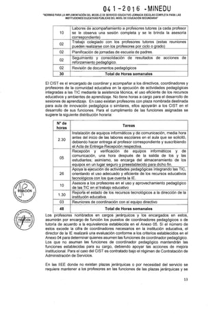 Rsg n 041 2016 minedu implementación de las jec 2016